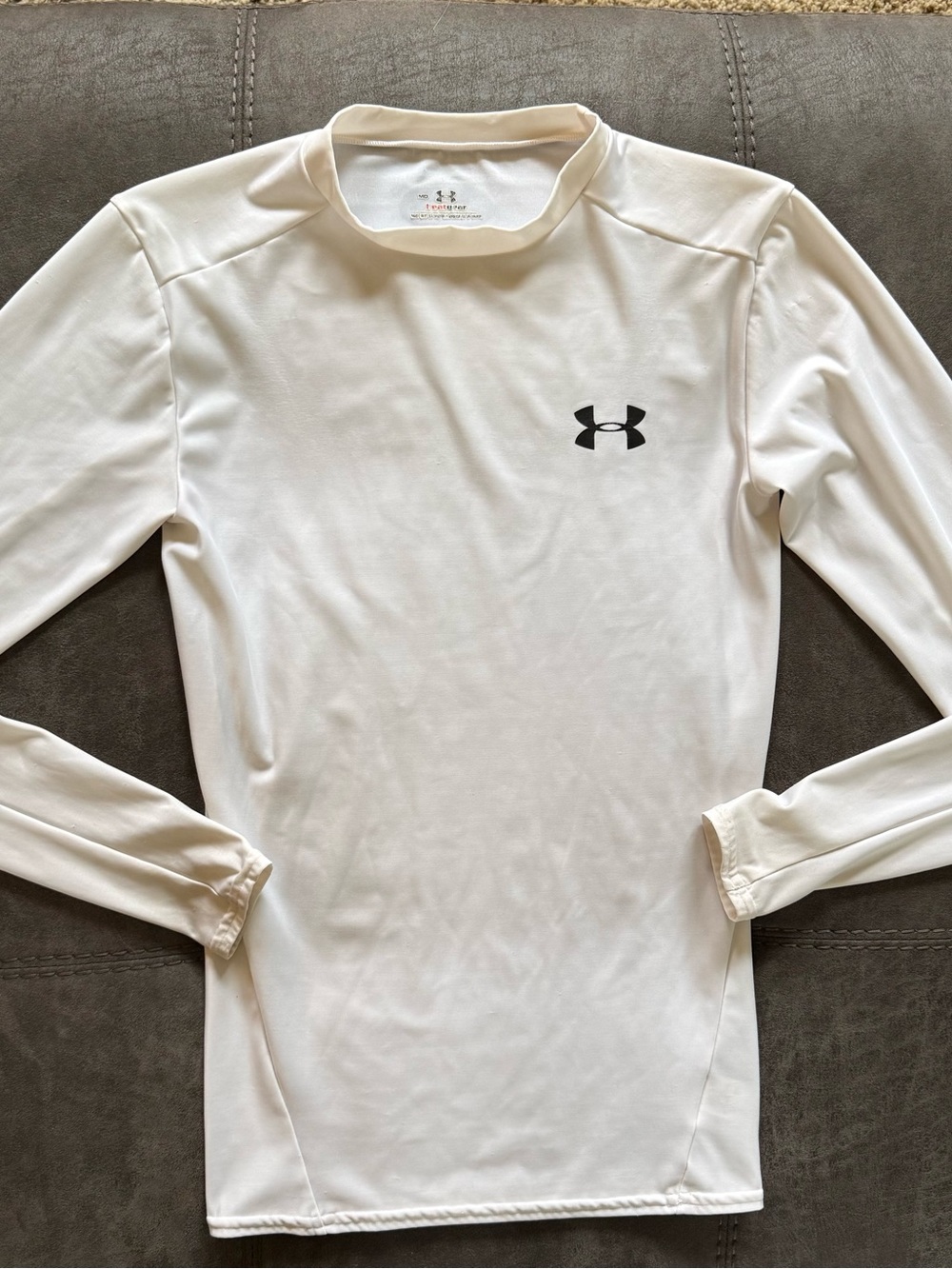 Under Armour Youth White Dri-fit Long-Sleeve Shirt